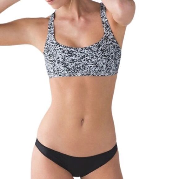 Lululemon Free To Be Bra H2O Mini Ripple White Seal Grey - Picture 4 of 13